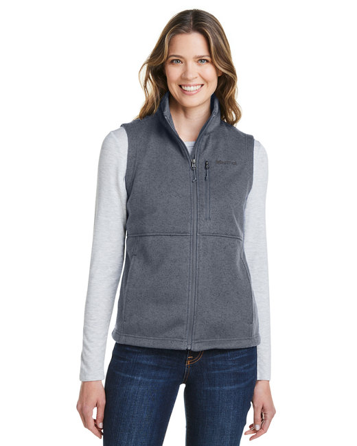 Marmot Ladies Dropline 100% Polyester Fleece Full-zip Vest With Zippered Pocket